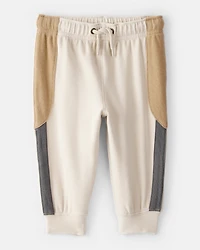Baby Boy Colourblock Joggers - Tan/White