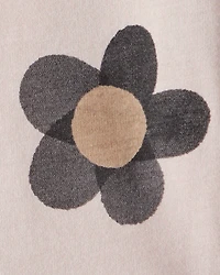 Baby Girl Floral Long-Sleeve Peplum Top - Brown