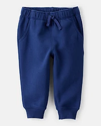 Baby Boy Solid Fleece Cotton Jogger - Navy