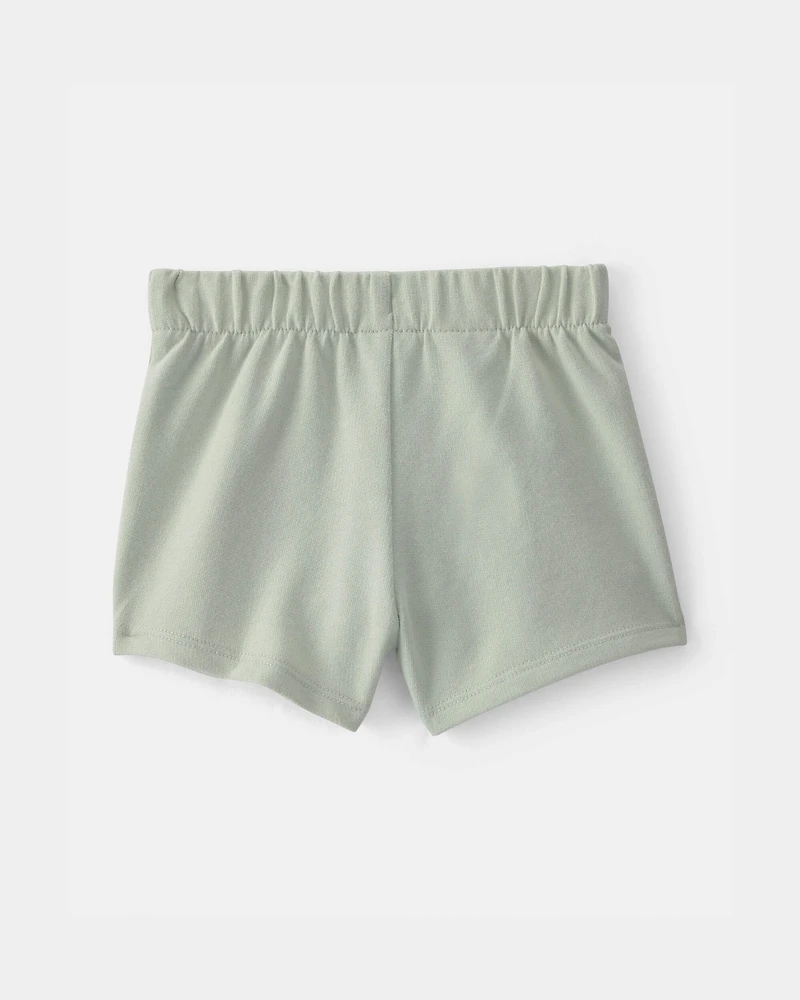 Baby Girl French Terry Shorts - Green