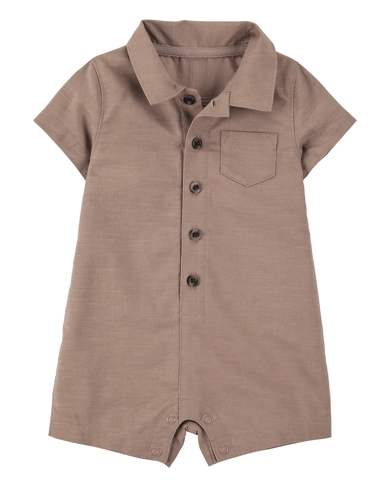 Baby Button-Down Polo Romper