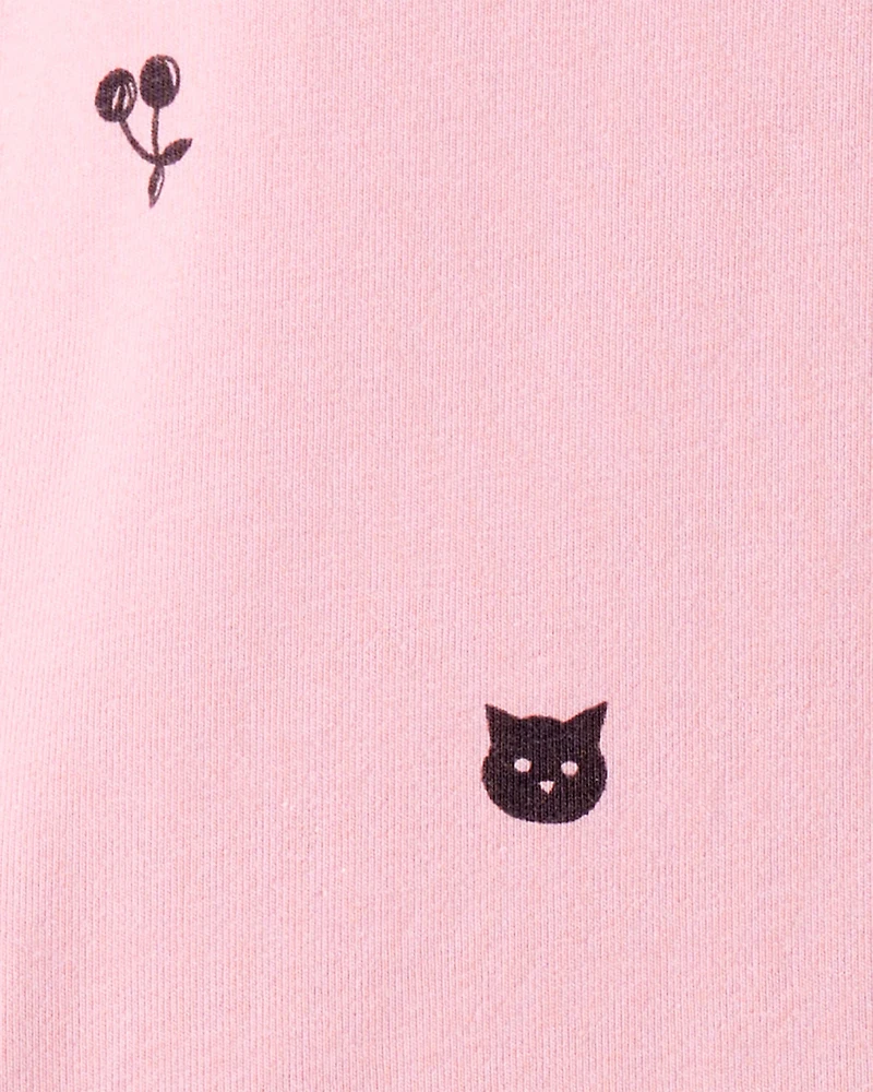 Girls Cotton Pull-On Stretch Leggings - Pink