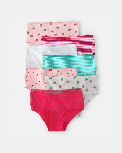 Girls 7-Pack Pink Strawberry Brief Underwear