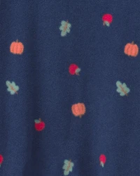 Baby Girl Fruit Fleece 2-Way Zip Sleeper - Blue