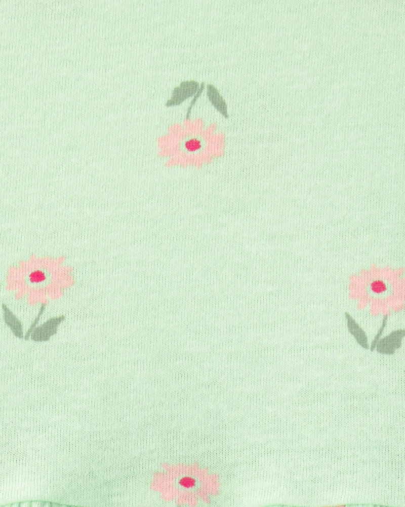 Baby Girl Floral Short-Sleeve Dress - Green