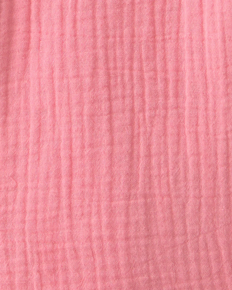 Girls Organic Cotton Gauze Button-Down Top