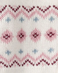 Toddler Girl Organic Cotton Fair Isle Sweater Knit