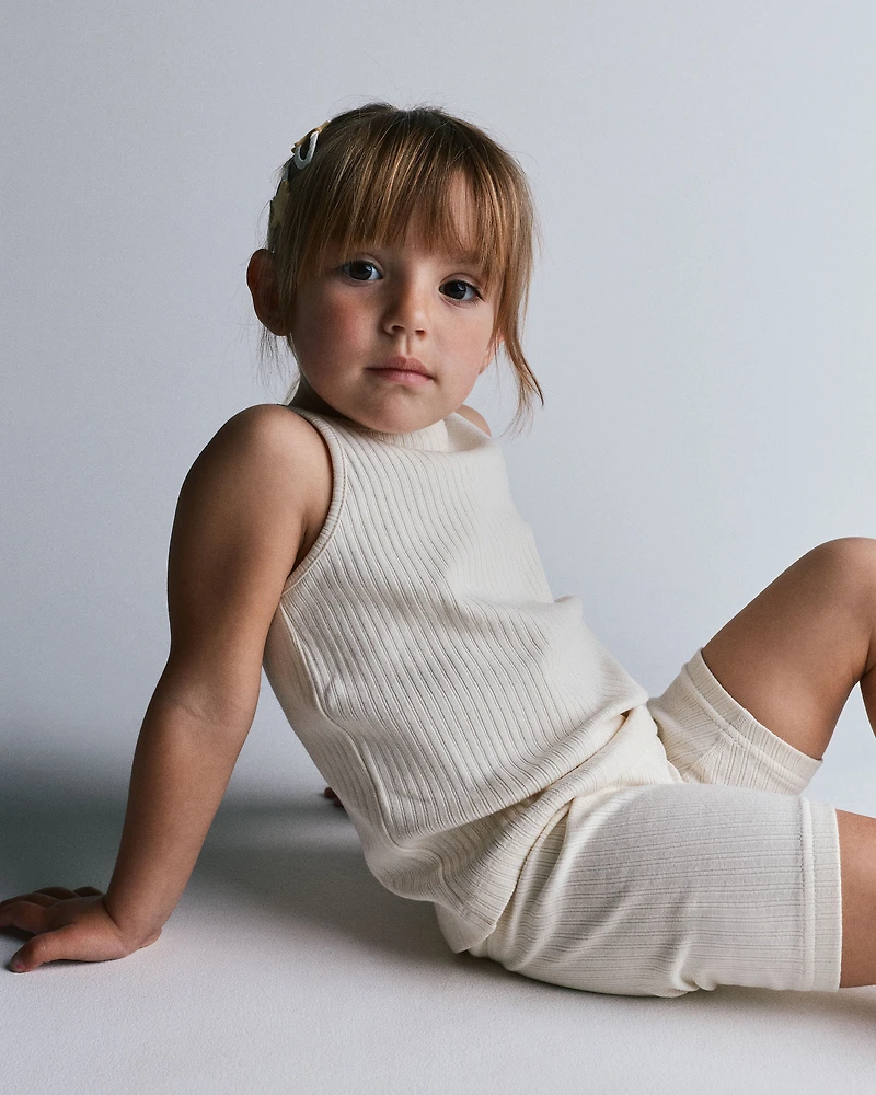 Toddler Girl Brooklyn Bike Shorts - Cream