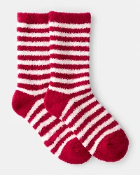 Kid Striped Crew Socks - Red/White