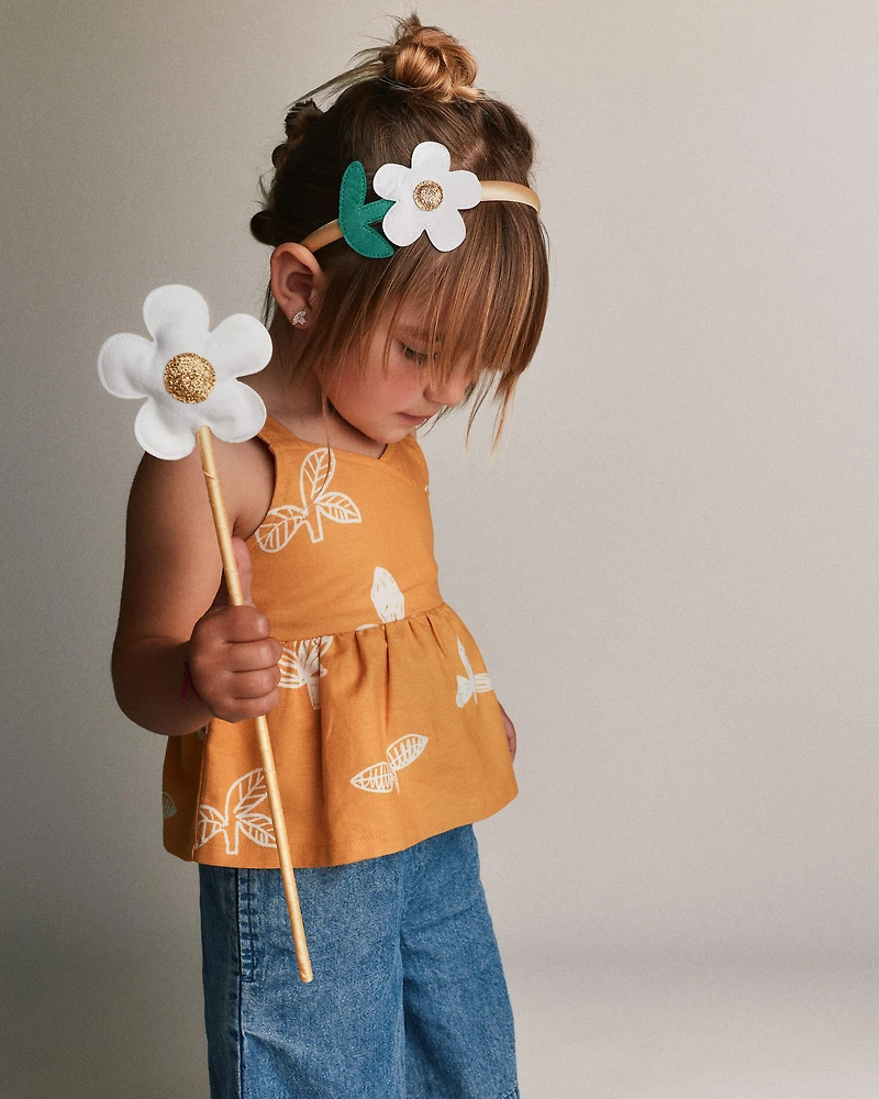 Toddler Girl Flower Headband & Wand Set