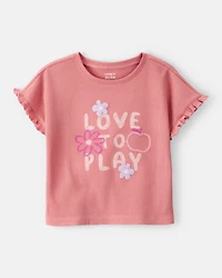 Toddler Girl Love To Play Short-Sleeve Graphic Tee - Pink
