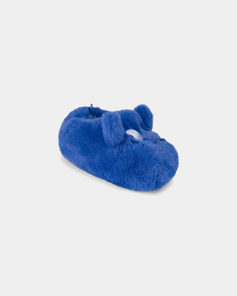 Boys Cozy Monster Slippers - Blue