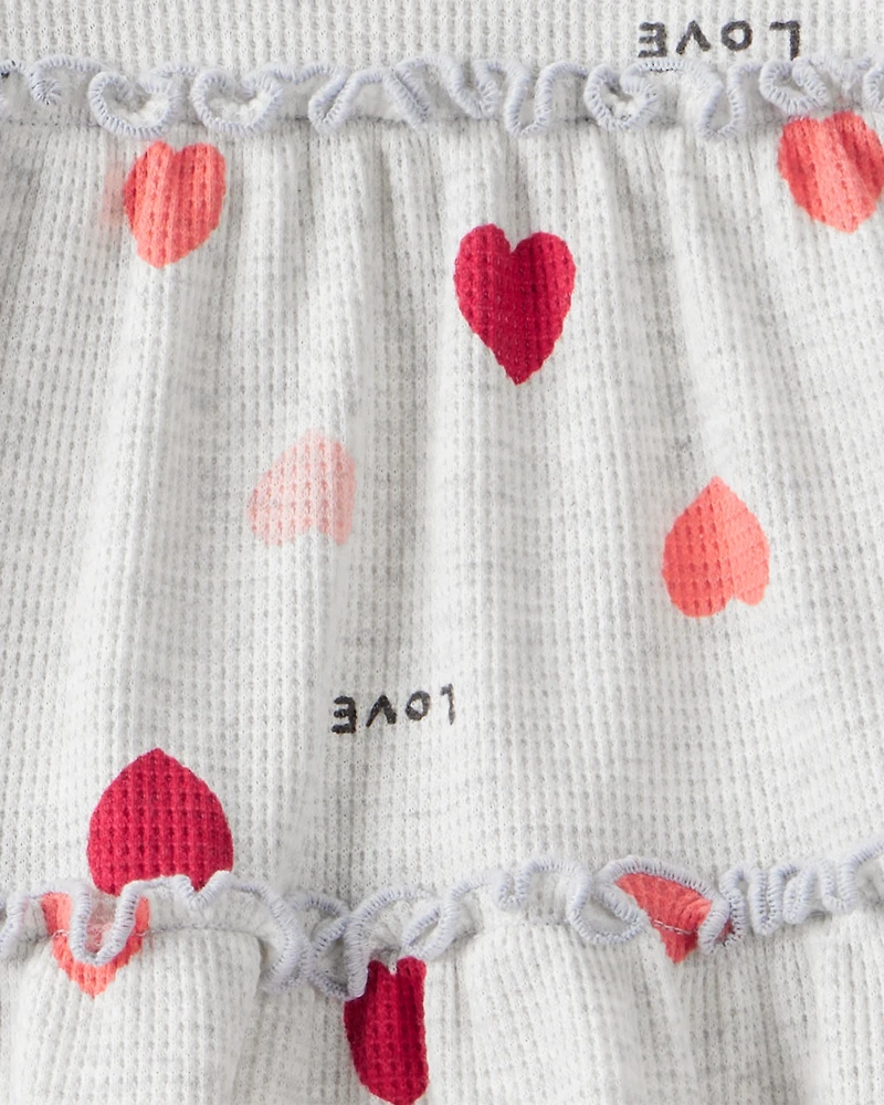 Baby Girl Heart Top & Pant Set - Grey