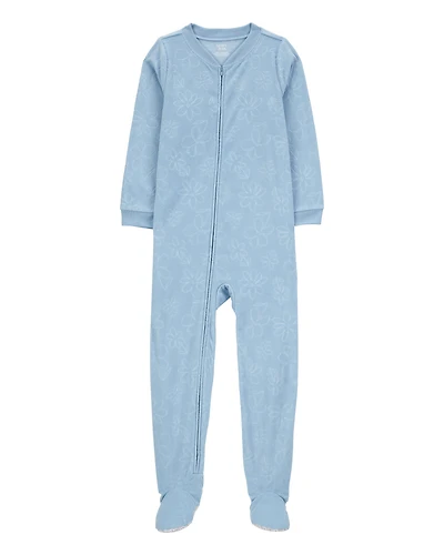 Kid 1-Piece Floral Fleece Footie Pyjamas