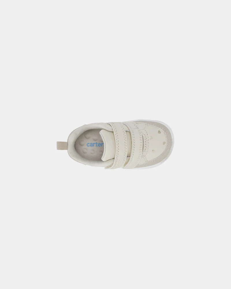 Baby Girl Every Step® First Walker Heart Sneakers - Cream