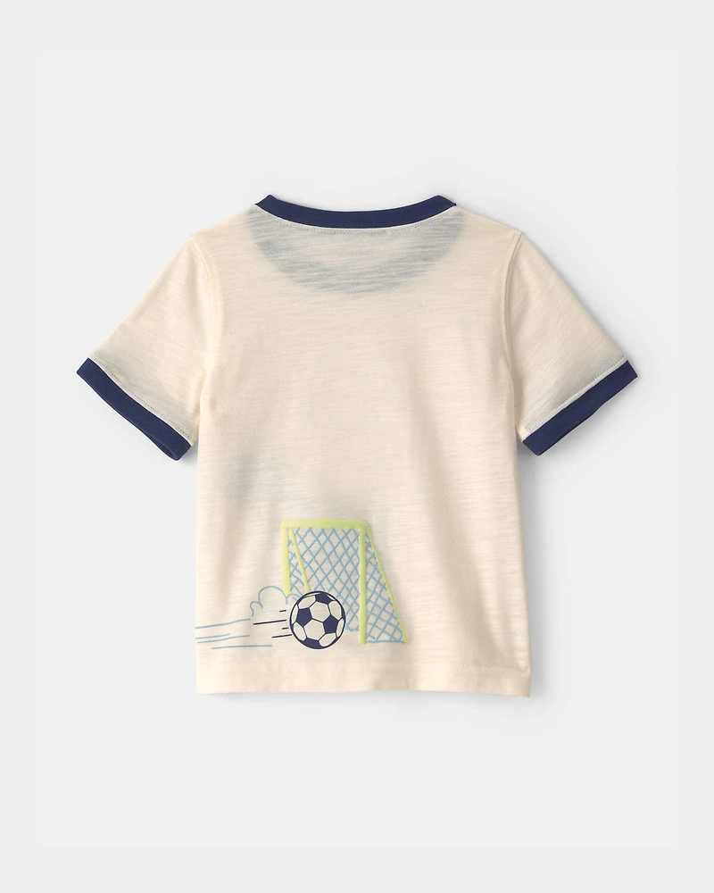 Baby Boy Dinosaur Graphic Tee - Cream