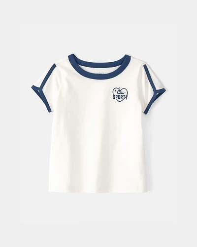 Toddler Girl 'Club Sporty' Top - Ivory