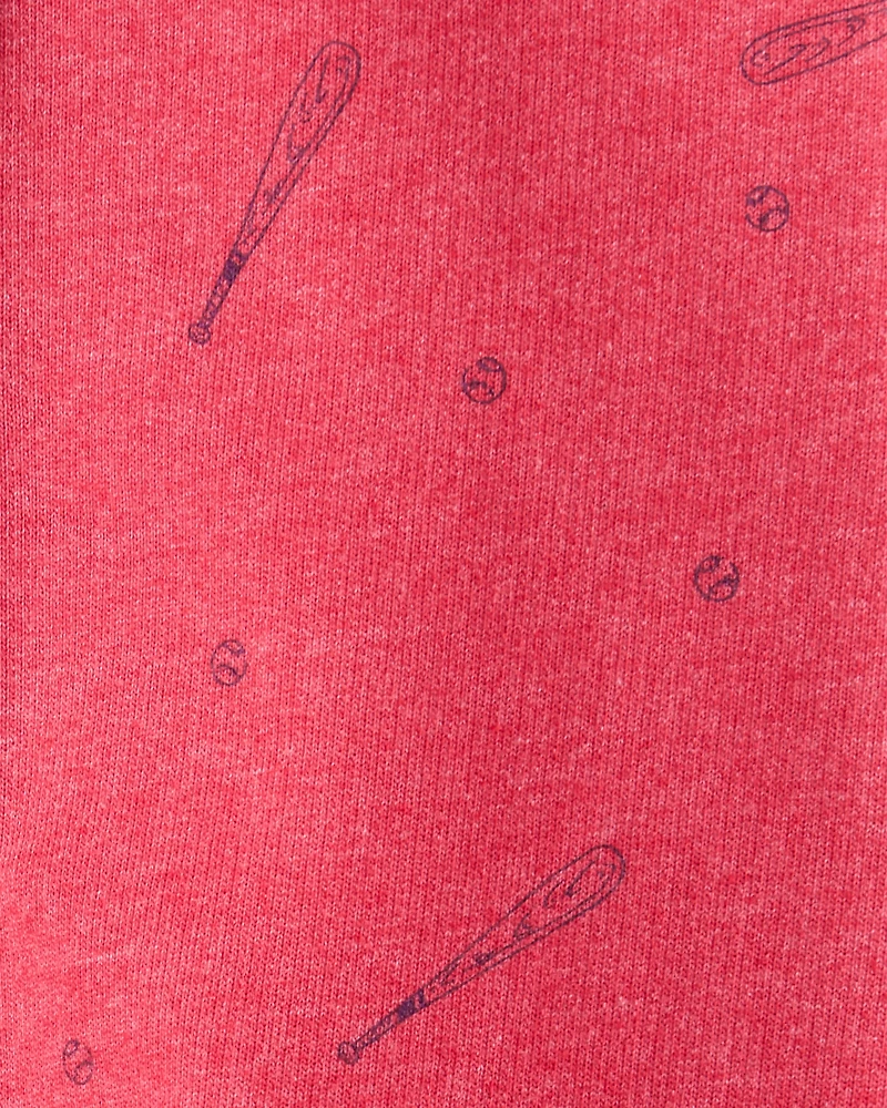 Toddler Boy Baseball French Terry Jogger - Red