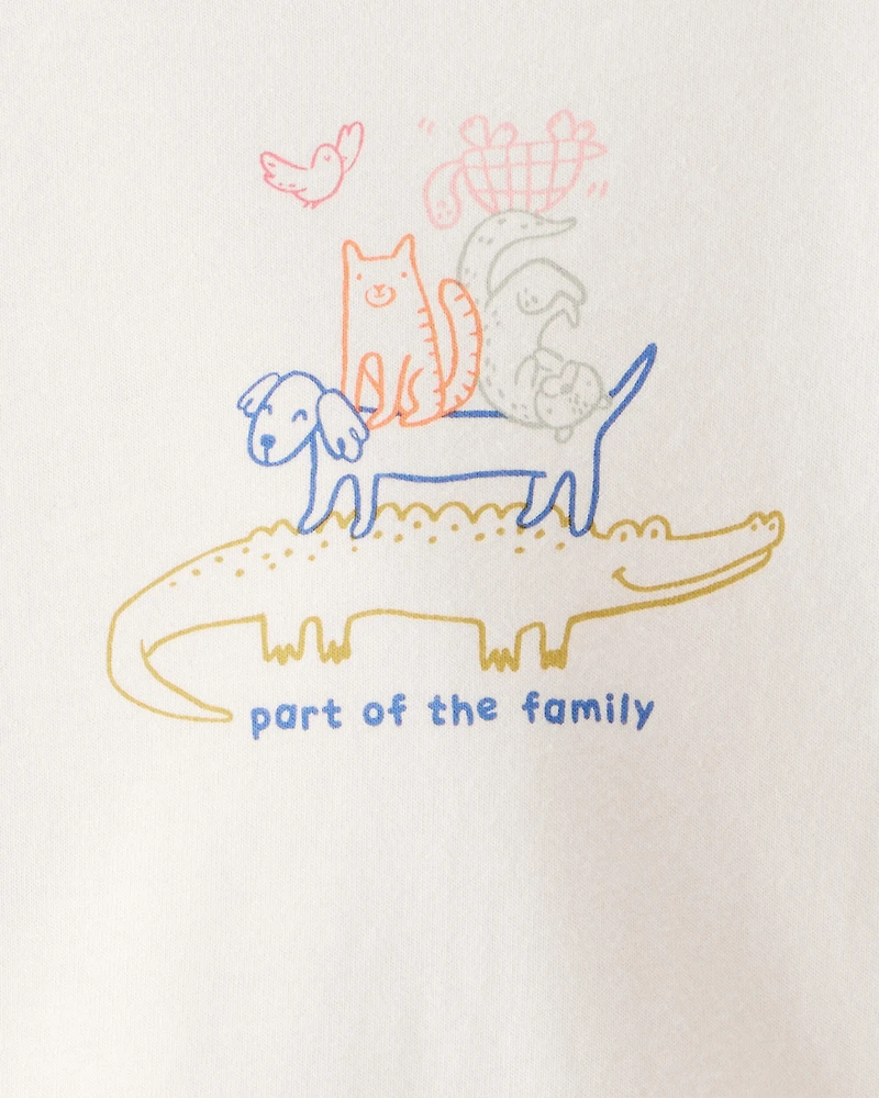 Baby Family Cotton Long-Sleeve Graphic Bodysuit - White