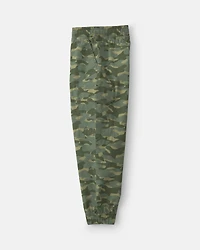 Boys Camo Cargo Joggers - Olive Green