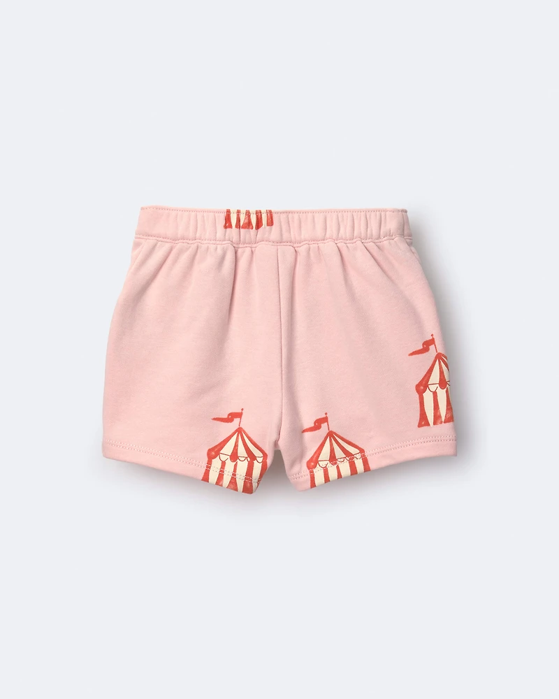 Toddler Girl Asymmetrical Skort Big Top Print - Light Pink