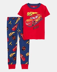Toddler Boy Cars Snug Fit Cotton 2-Piece Pyjamas - Red