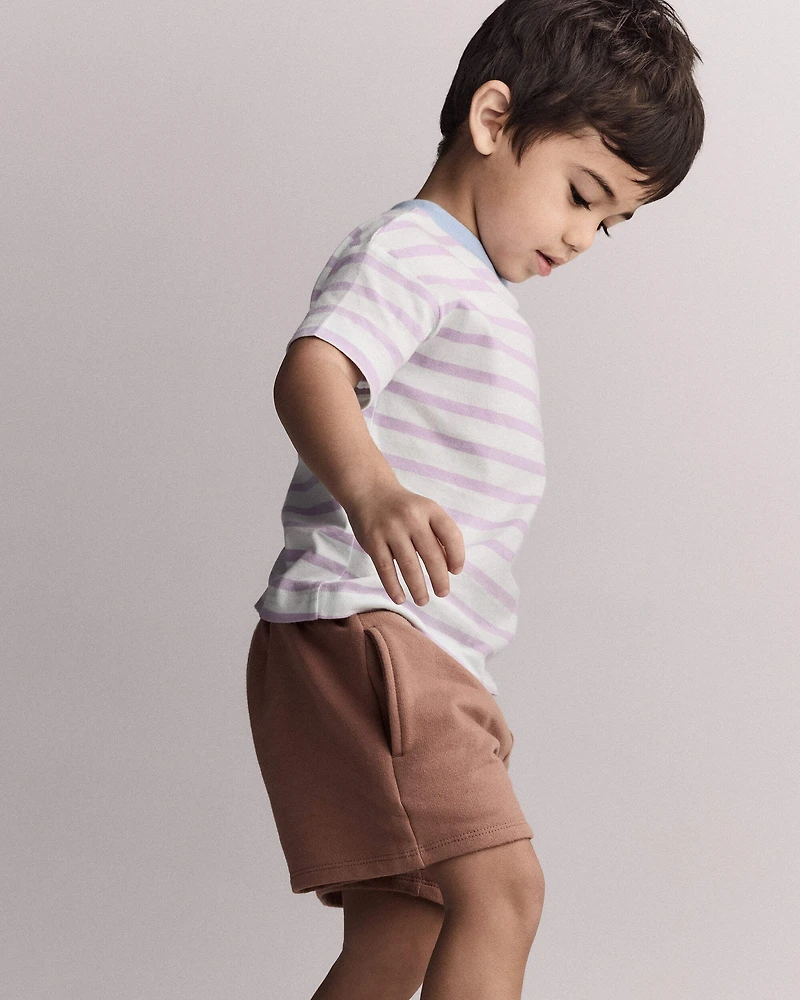 Toddler Relaxed Tee Stripes- Blue/Purple