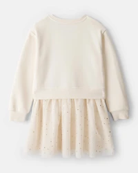 Girls 2-Piece Disney© Princess Long-Sleeve Tulle Set - Cream