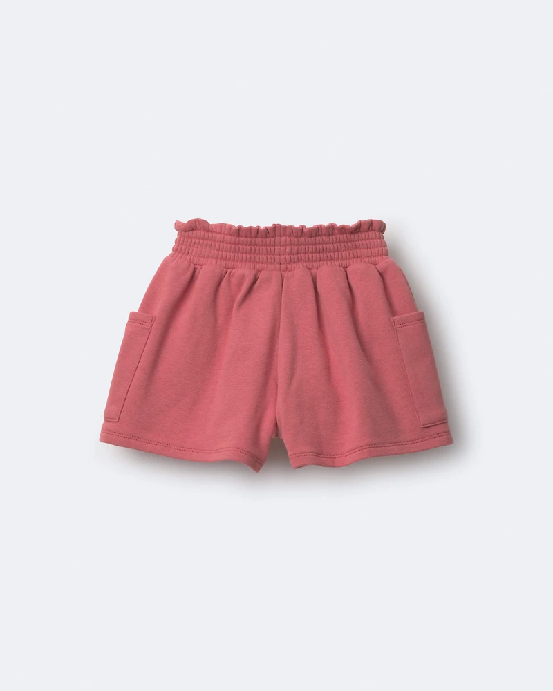 Toddler Girl Swing Short with Pockets - Burgundy
