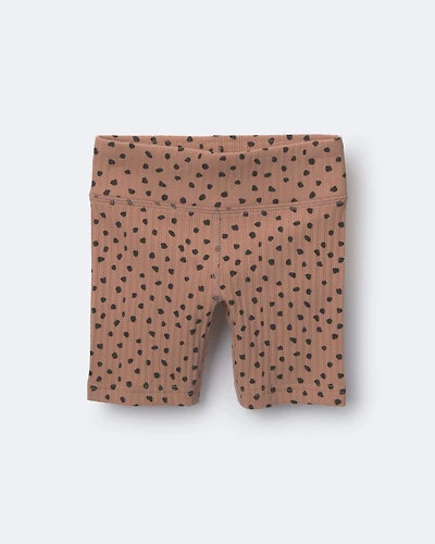 Toddler Girl Brooklyn Bike Shorts Dot Print - Tan