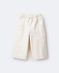 Toddler Girl Wide Leg Pocket Pant - Cream