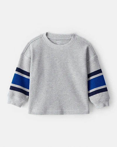 Baby Boy Thermal Long-Sleeve T-Shirt - Grey/Navy