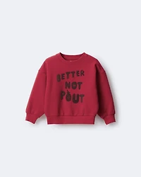Toddler 'Better Not Pout'  Dolman-Sleeve Sweatshirt - Red