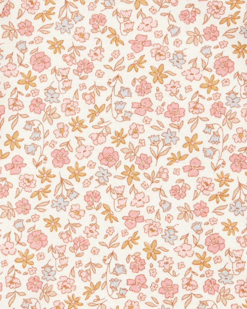 Baby Girl 5-Pack Floral Bunny Short-Sleeve Cotton Bodysuits