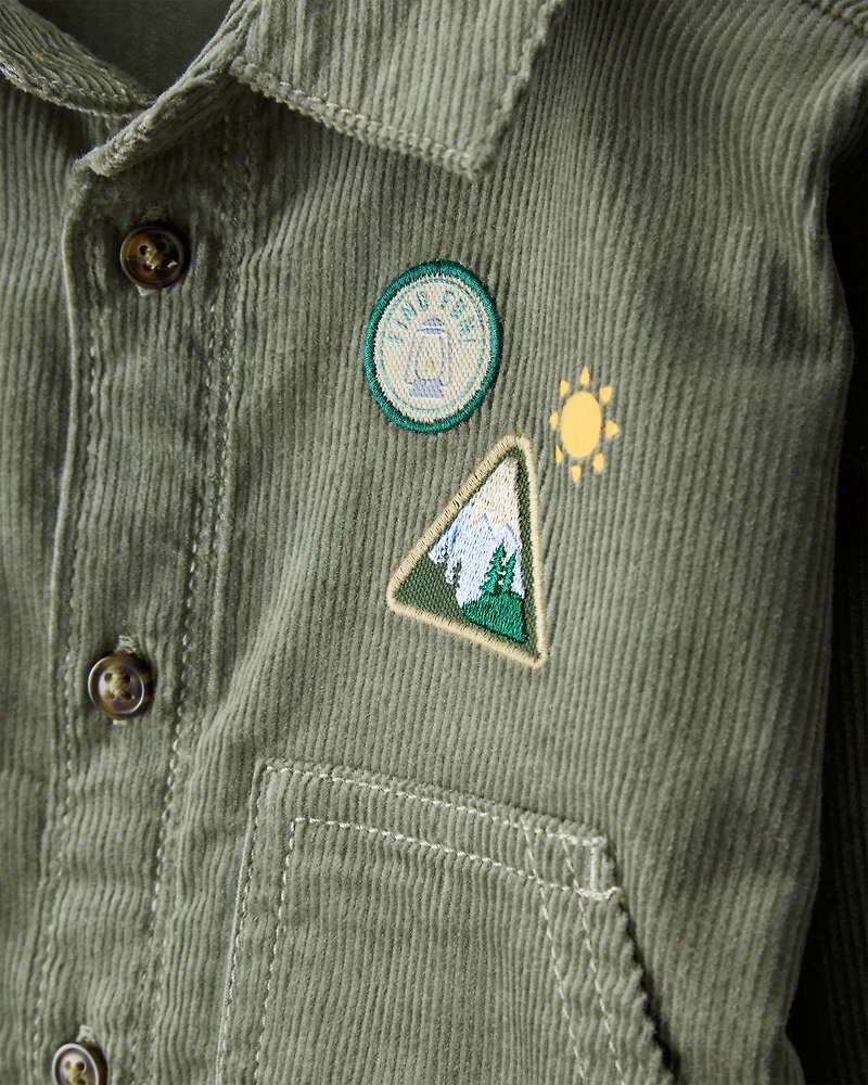 Baby Boy 2-Piece Button-Front Top & Pant Set - Green/Khaki