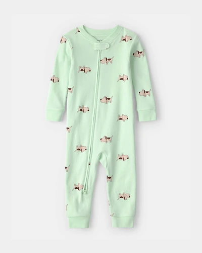 Toddler Dog 100% Cotton Snug Fit 1-Piece pyjama - Green