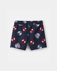 Toddler Boy ©Marvel Spider-Man Swim Trunks - Navy Blue