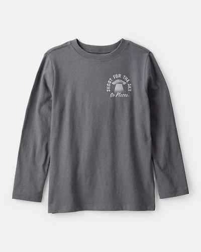 Boys Shoot For The Sky Long-Sleeve Graphic Tee - Grey