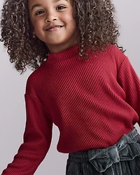 Toddler Girl Mock Neck Long-Sleeve Top - Red