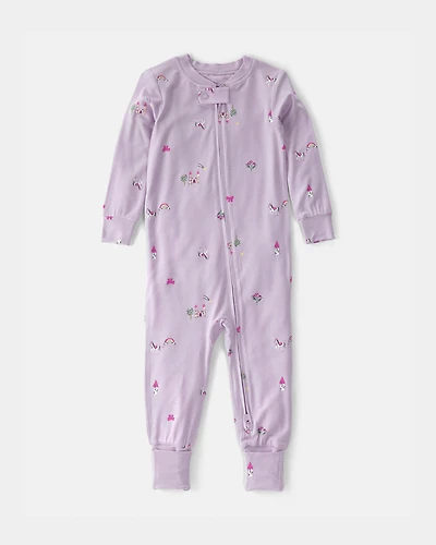 Baby Girl Fairytale PurelySoft 2-Way Zip 1-Piece Pyjama - Purple