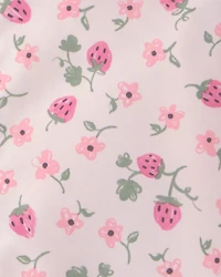 Toddler Girl Strawberry Floral Raincoat
