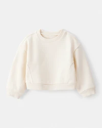 Baby Girl Long-Sleeve Pullover Sweatshirt - White