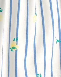 Toddler Girl Lemon Striped Skort - Blue/Ivory