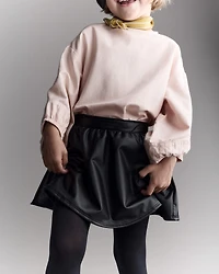 Toddler Girl Reagan Skort Faux Leather - Black