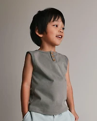 Toddler Boy Henley Tank - Sage