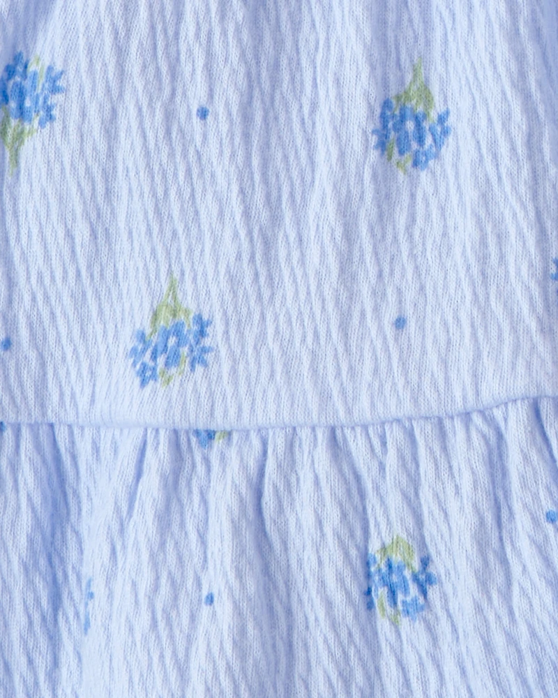Baby Girl 2-Piece Floral Top & Skort Set - Blue