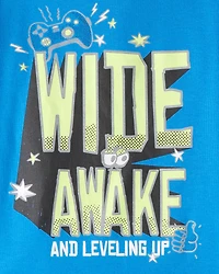 Boys Alligator 100% Cotton Loose Fit 4-Piece Pyjamas - Blue/White