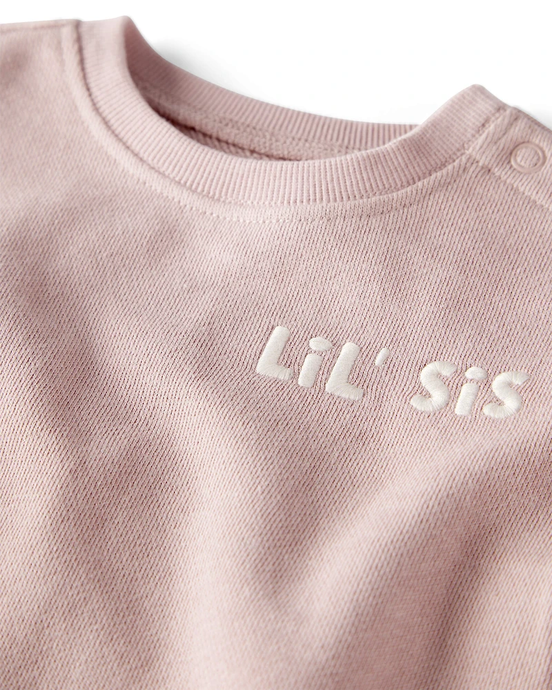 Baby Organic Cotton Lil' Sis Bubble Bodysuit