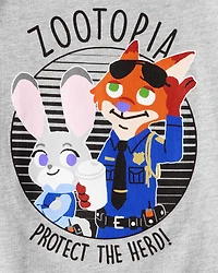 Toddler Boy "Protect The Herd" Zootopia Short-Sleeve Graphic Tee - Grey