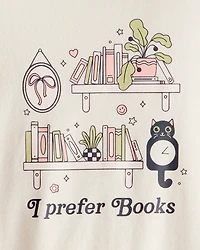Girls I Prefer Books Long-Sleeve Graphic Tee - White